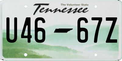 TN license plate U4667Z