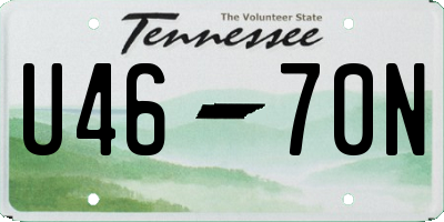 TN license plate U4670N