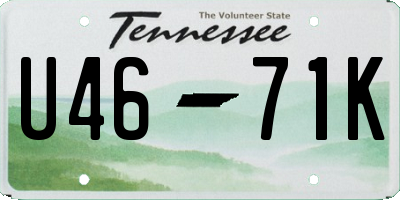TN license plate U4671K