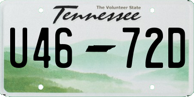 TN license plate U4672D