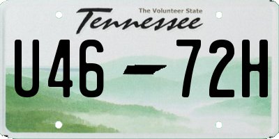 TN license plate U4672H
