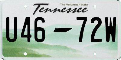 TN license plate U4672W