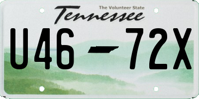 TN license plate U4672X