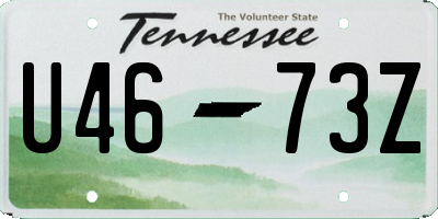 TN license plate U4673Z