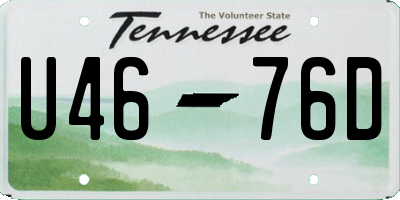 TN license plate U4676D