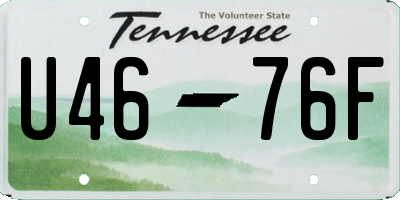 TN license plate U4676F