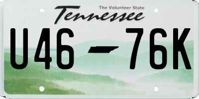 TN license plate U4676K