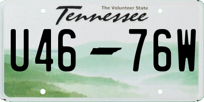 TN license plate U4676W