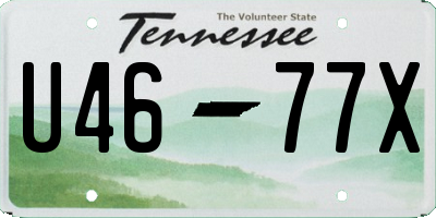 TN license plate U4677X