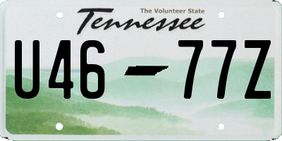 TN license plate U4677Z