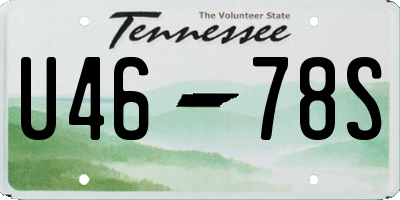 TN license plate U4678S