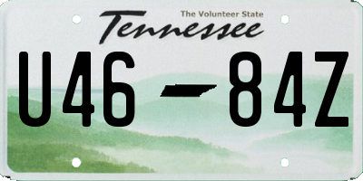 TN license plate U4684Z