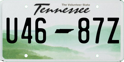 TN license plate U4687Z
