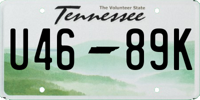 TN license plate U4689K