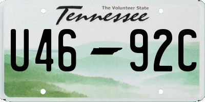 TN license plate U4692C