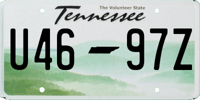 TN license plate U4697Z