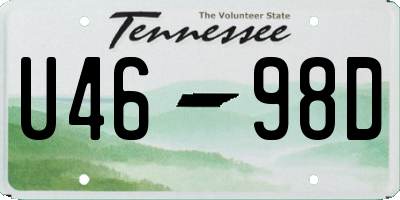 TN license plate U4698D