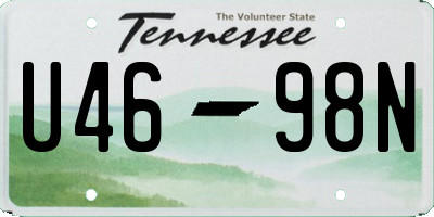 TN license plate U4698N