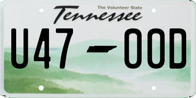 TN license plate U4700D