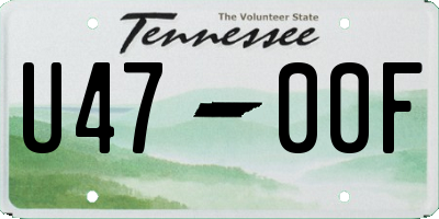 TN license plate U4700F