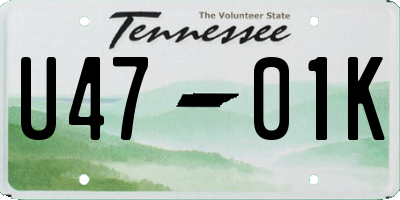 TN license plate U4701K