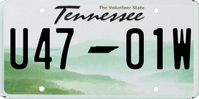 TN license plate U4701W