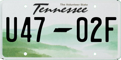 TN license plate U4702F