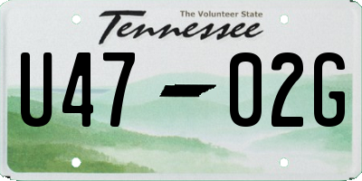 TN license plate U4702G