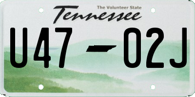 TN license plate U4702J