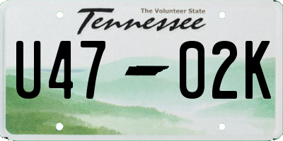 TN license plate U4702K