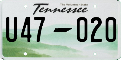 TN license plate U4702O