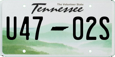 TN license plate U4702S