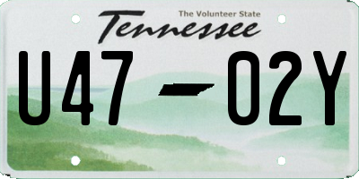 TN license plate U4702Y