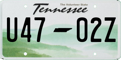 TN license plate U4702Z