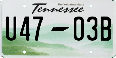 TN license plate U4703B