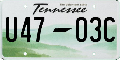TN license plate U4703C