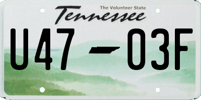 TN license plate U4703F