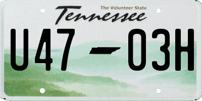 TN license plate U4703H
