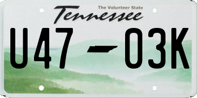 TN license plate U4703K