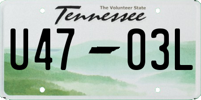 TN license plate U4703L