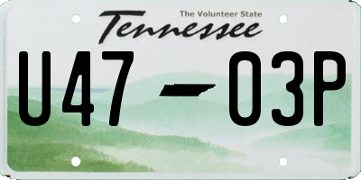 TN license plate U4703P
