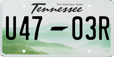 TN license plate U4703R