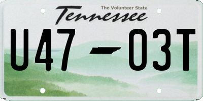 TN license plate U4703T