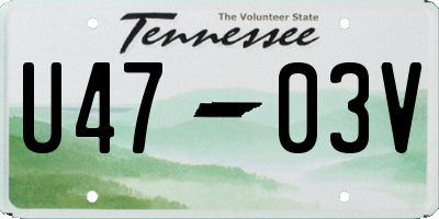 TN license plate U4703V