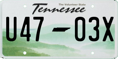 TN license plate U4703X