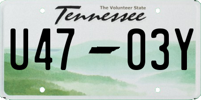 TN license plate U4703Y