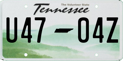 TN license plate U4704Z
