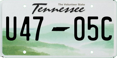 TN license plate U4705C