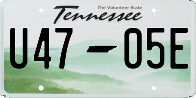 TN license plate U4705E