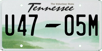 TN license plate U4705M